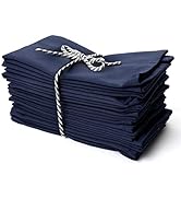 Kitchen Cloth Napkins 12 Pack 18X18 Inches Cotton Blend Soft Fabric with Hemmed Edges, Blue Dinne...