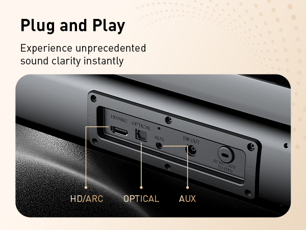 Wide Compatibility.HD/ARC USB OPTICAL AUX