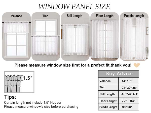 Light filtering sheer curtains