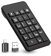 LOONASA Wireless USB &amp; Typec Number Pad, Enhanced Efficiency 23 Keys Numeric Keypad Upgraded Vers...