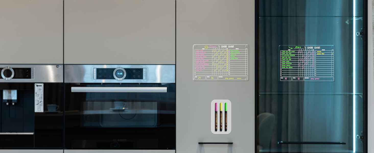 JJPRO Clear Dry Erase Chore Chart