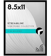 Americanflat 8.5x11 Picture Frame with Shatter-Resistant Glass - Streamline Collection - Thin Bor...