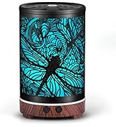 Metal Essential Oils Diffuser 200ML Aromatherapy Diffuser Cool Mist Humidifier with 7 Colors Ligh...