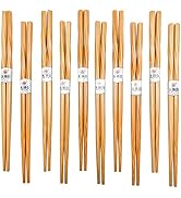 10 Pairs Bamboo Chopsticks Reusable, Twisted chopsticks Natural Wooden Chopsticks, 9.06 Inch/23cm...