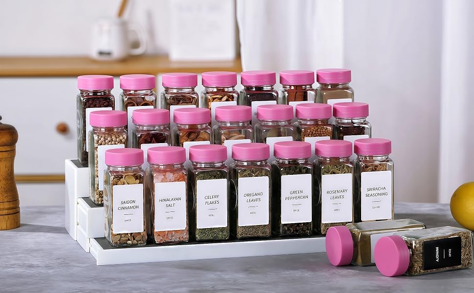 Pink Spice Jars with Lable