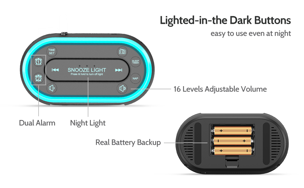 lighted in the dark button easy to use