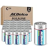 Powermax ACDelco 24-Count Size C Alkaline Batteries, Super Alkaline Battery, 7-Year Shelf Life, R...