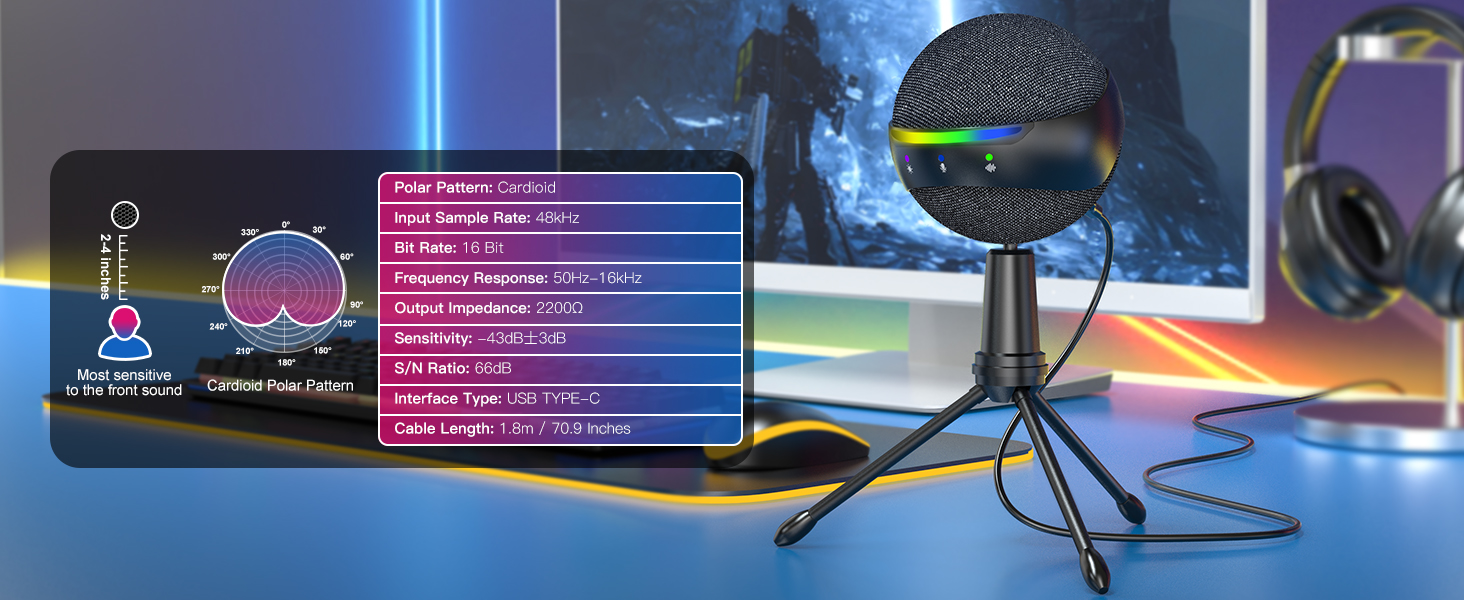 ZealSound USB Microphone for Gaming