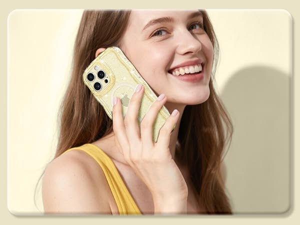 crystal Clear case transparent case magnetic case glitter case Glossy case cute case aesthetic case