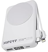 SUPERV Magnetic Portable Charger Power Bank 10000 mAh, 35W LED Display Fast Charging Battery Pack...
