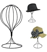 HUOZHI 11.8-inch Black Wrought Iron Hat Display Stand Minimalist Non-Slip Unisex Headwear Holder ...