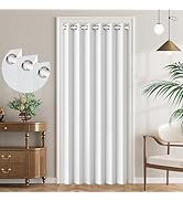 HMYI 100% Blackout Closet Curtain for Open Closet Magnetic Door Panels for Doorway, Sound Proof C...