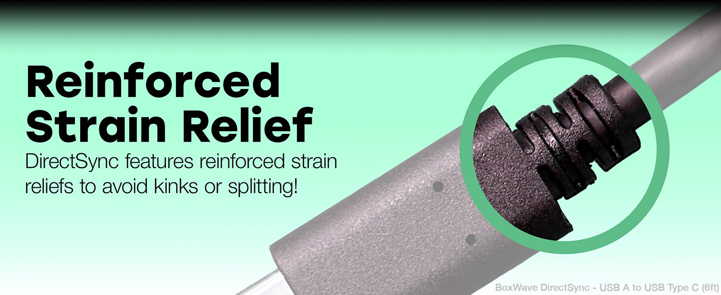 DirectSync features reinforced strain reliefs to avoid kinds or splitting!