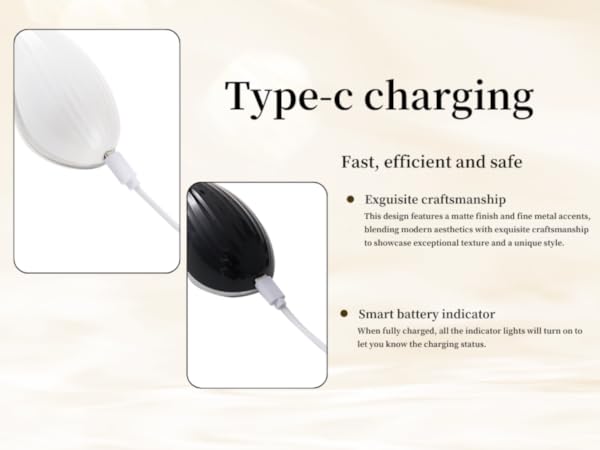 Close-up of Type-C charging ports on white and black facial massagers
