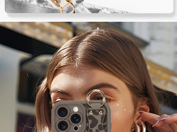 Jefonha for iPhone Series Case with Finger Hand Wrist Strap for Girls Women