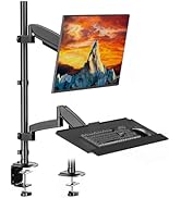 PUTORSEN Sit Stand Monitor Desk Mount for 17-32 inch Screens, Height Adjustable Full-Motion Artic...