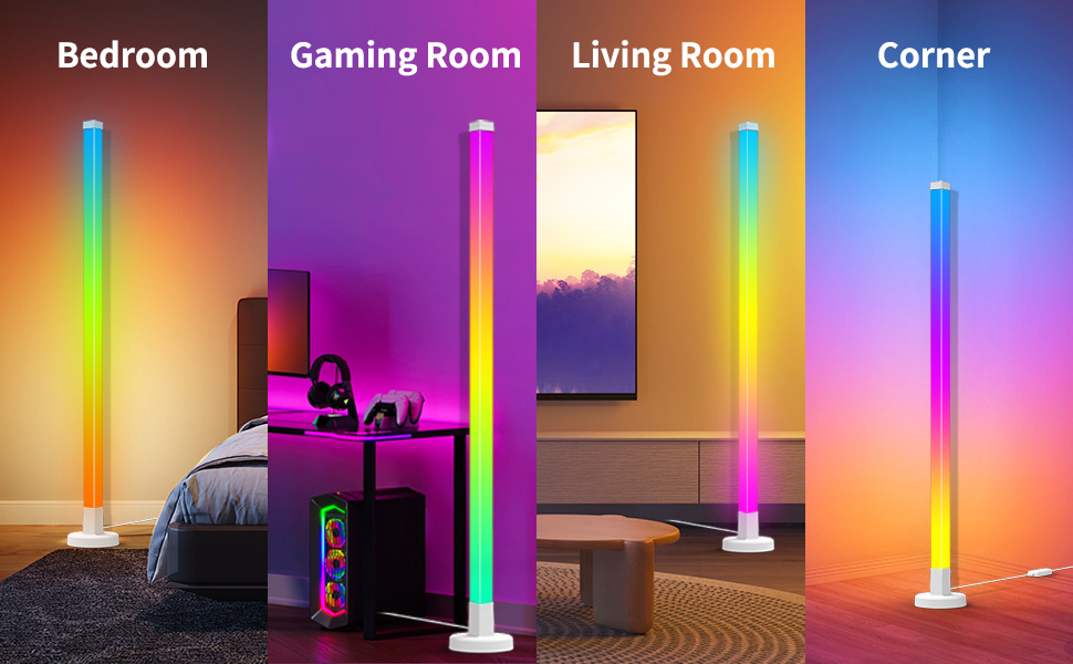 Corner Floor Lamp - Smart RGB LED Corner Lamp with App and Remote Control