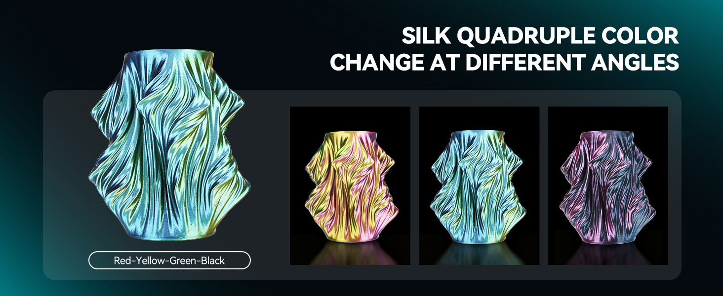 sunlu 3d printer filament quadruple silk filament color changing multicolored multi color sunlu silk