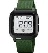 findtime Unisex Digital Watch Men Women Square Face Big Numbers LED Electronic Wrist Watches Wate...