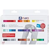 Staedtler FIMO Soft Polymer Clay - Oven Bake Clay for Jewelry, Sculpting, Crafting, 66 Pieces, As...