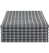 SINLAND Linen Napkins 20x20 inch Oversized Stripe Dinner Napkins Soft Washable Cloth Napkins for ...