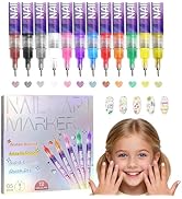 Nail Art Markers Pens Set, 12 Colors Nail Art Markers for Kids Girls Women, Quick-Dry Nail Polish...