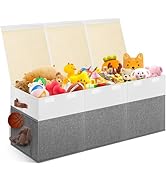 Extra Large Toy Storage Box with Lid, Collapsible Sturdy Toys Chest Storage Organizer Bin Basket ...
