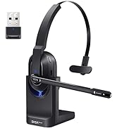 Bluetooth Headset, Wireless Headphones with AI-Powered Environmental Noise Cancelling Microphone ...