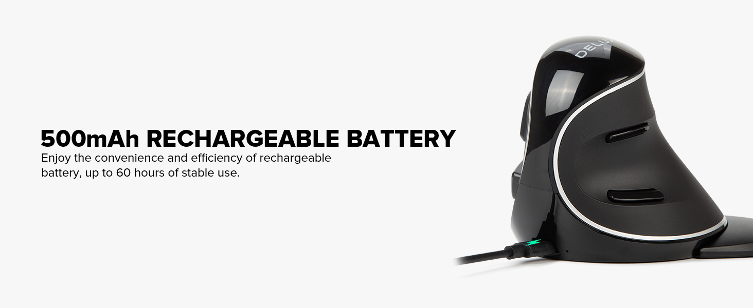 Rechargeable ergo vertical mouse