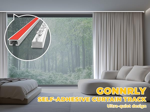 ceiling curtain track no drill,self adhesive curtain track