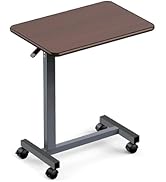Premimax Adjustable Overbed Table with Wheels, Pneumatic Height Lift Rolling Bedside Table, Stand...