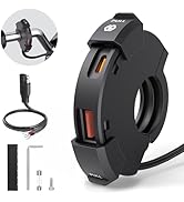 BlueFire Motorcycle USB Charger, Dual Motorcycle Handlebar Socket, USB QC3.0 Type-C 30W PD Fast C...