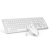 Wireless Keyboard and Mouse Combo - Full Size Slim Thin Wireless Keyboard Mouse with Numeric Keyp...
