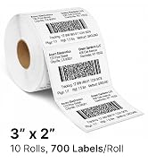 Spartan Industrial - 3" X 2" Direct Thermal Labels (10 Rolls, 700/Roll) Perforated Postage Shippi...