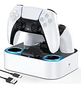 LVFAN PS5 Controller Charger Station, Fast Charging Dock for PlayStation 5 Controllers, Dual Cont...