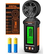 AEM01S Anemometer, POROMETISTO, Handheld Wind Speed Meter, Green Backlit &amp; 3-Color Alarm System,N...