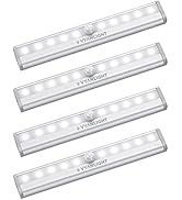 VYANLIGHT Motion Sensor LED Lights, 10 LED Battery Operated Motion Light, Stick-On Anywhere Magne...