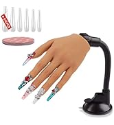 Nail Practice Hand for Acrylic Nails with 516 Pcs Nails, Silicone Fake Hands to Practice Fake Nai...