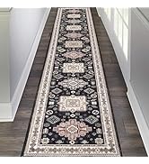 Pauwer Runner Rug 2x10 Non-Slip Washable Low-Pile Accent Rug, Vintage Distressed Throw Carpet, Ha...