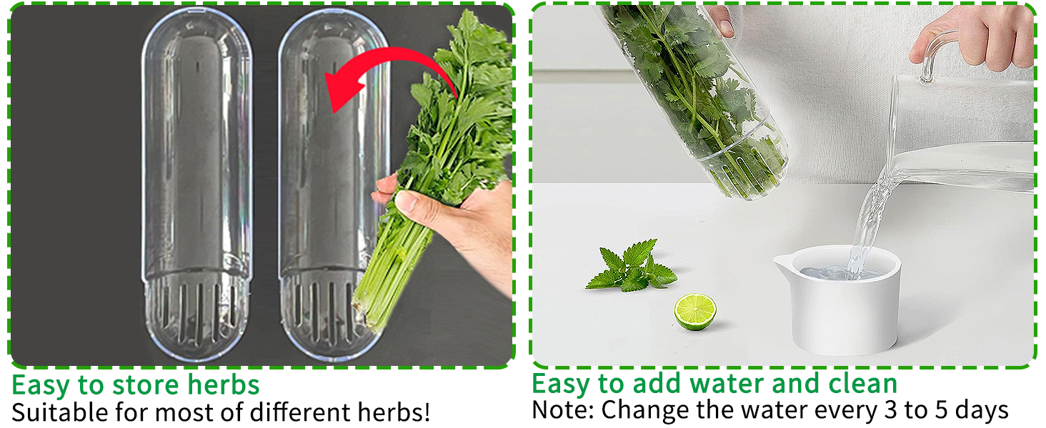 herb containers for refrigerator
