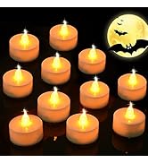 Halloween LED Tea Lights [24 Pack] Flameless Candles, Realistic Battery Operated Candles, Flicker...