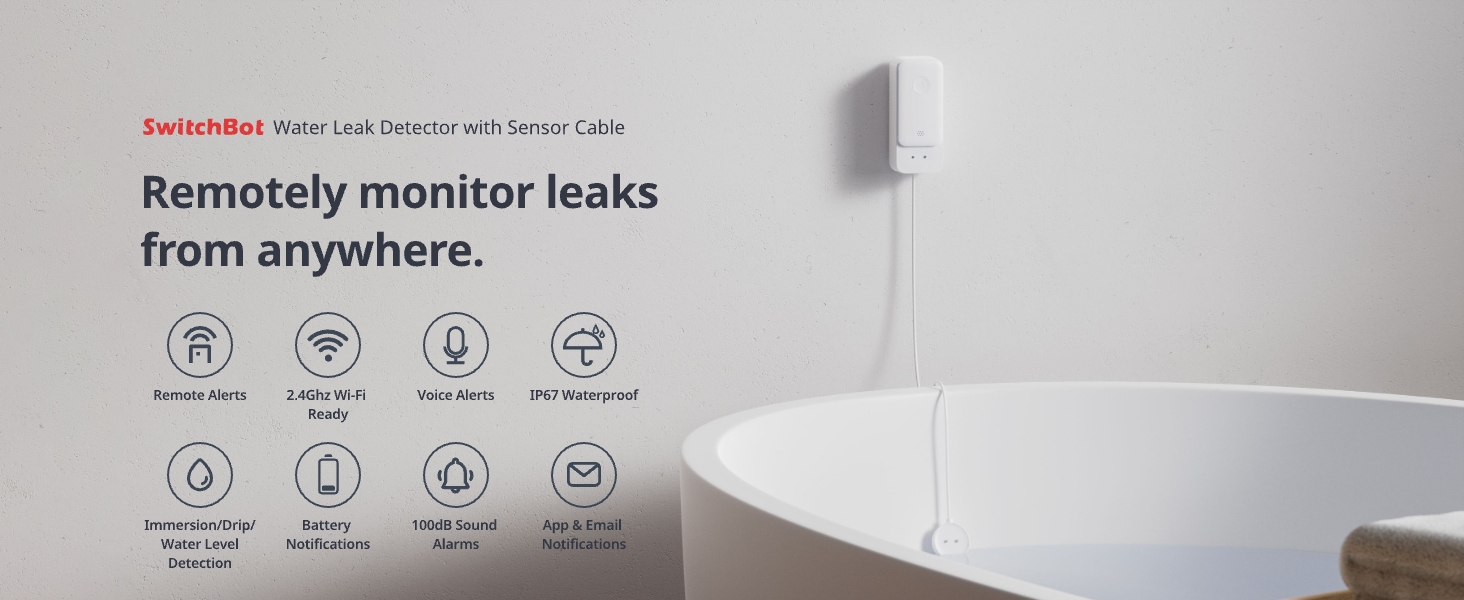  wifi flood basement water leak detector