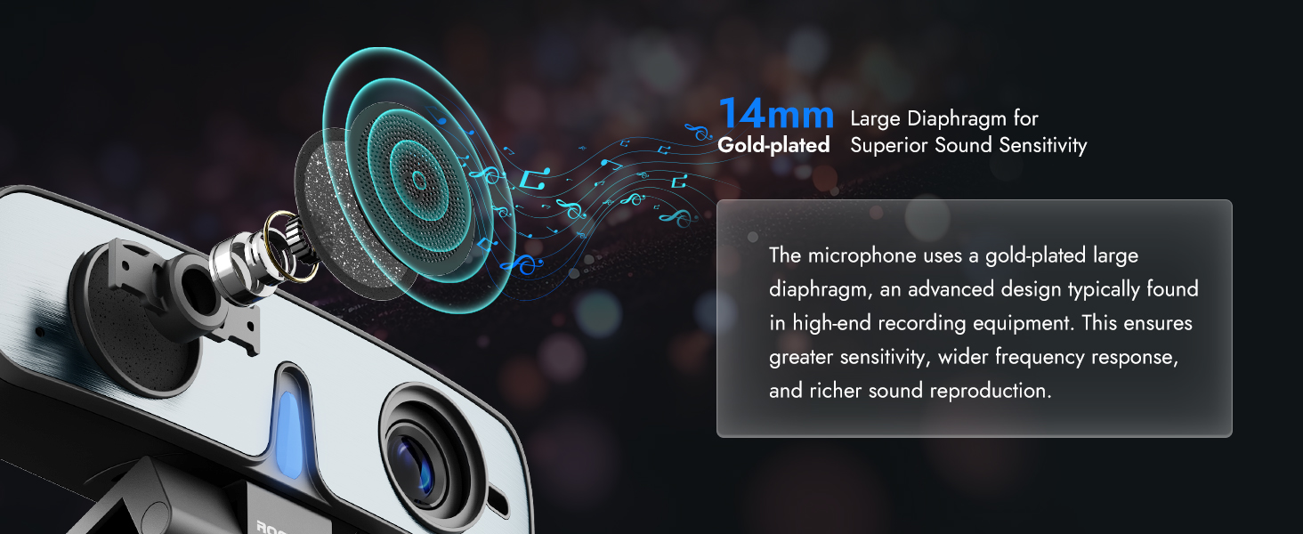 Webcam with Noise-Cancelling Microphone