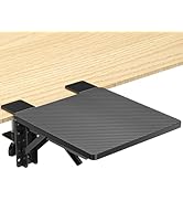 suptek Ergonomics Desk Extender Tray, 9.5"x9.1" Clamp on Table Mount Arm Wrist Rest Shelf, 90° Fo...