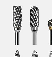AM ARROWMAX 10pcs Tungsten Carbide Burr Set, 2.35mm (3/32") Shank Double Cut Rotary Burrs for Dri...