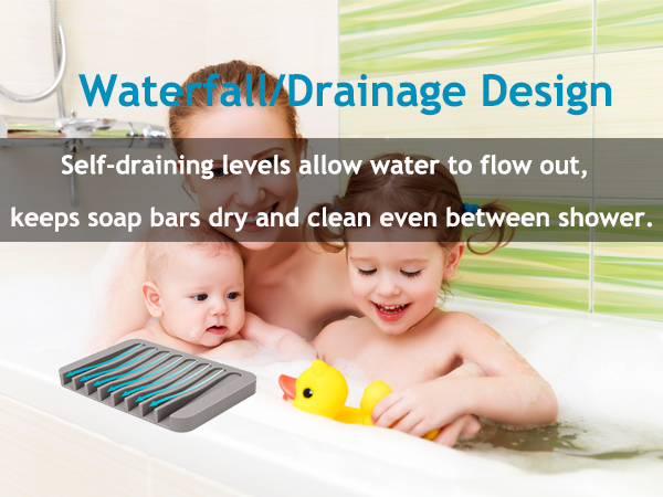 Premium Silicone Soap Dish, Soap Saver for Shower, Bathroom, Kitchen, Bath Tub, Keep Soap Bars Dry 