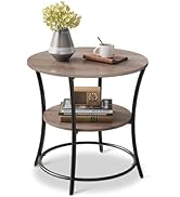 WLIVE Side Table, Round End Table with 2 Storage Shelves for Living Room, Bedroom, Nightstand wit...