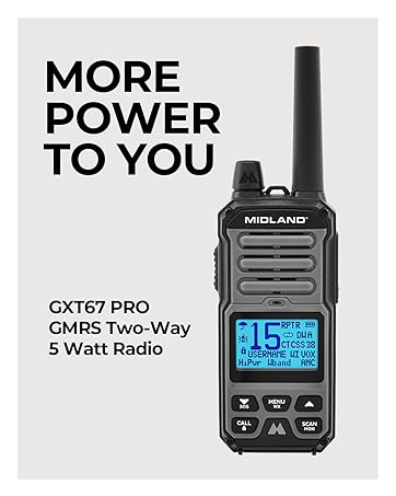 Midland GXT67 Pro GMRS Two-Way 5 Watt Radio