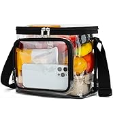 FlowFly Clear Lunch Bag Adult Large Heavy Duty Transparent Stadium Approved Lunch Box for Women a...