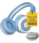 SIMOLIO Kids Wireless Audio Sharing Headphones with AuraCast - Connect Muiltiple Headsets to Any ...